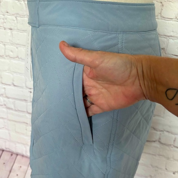 ATHLETA Apres Ski Blue Zippered Quilted Mini Skirt--2 - Picture 11 of 16